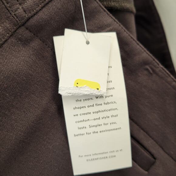 Eileen Fisher Chocolate Brown Heavyweight Rayon Knit Dress Pants, L, NWT - Picture 11 of 13